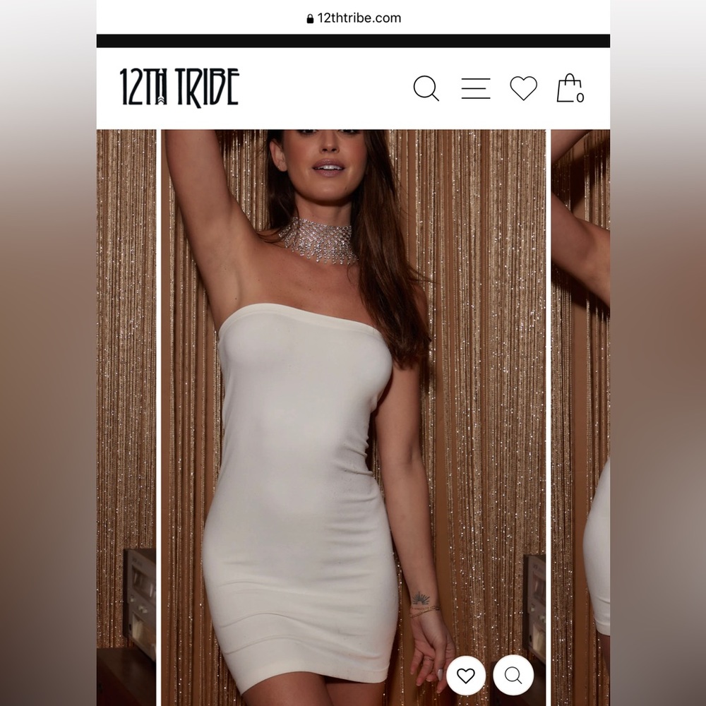 12th Tribe white strapless under dress